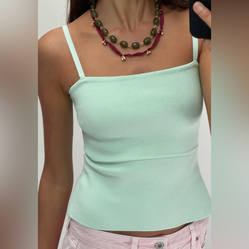 nwt zara strappy knit top